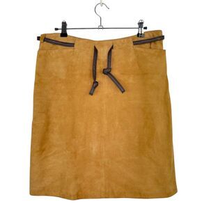 Inc. International Concepts Leather Suede A-line Career Skirt Womens 10P Petites